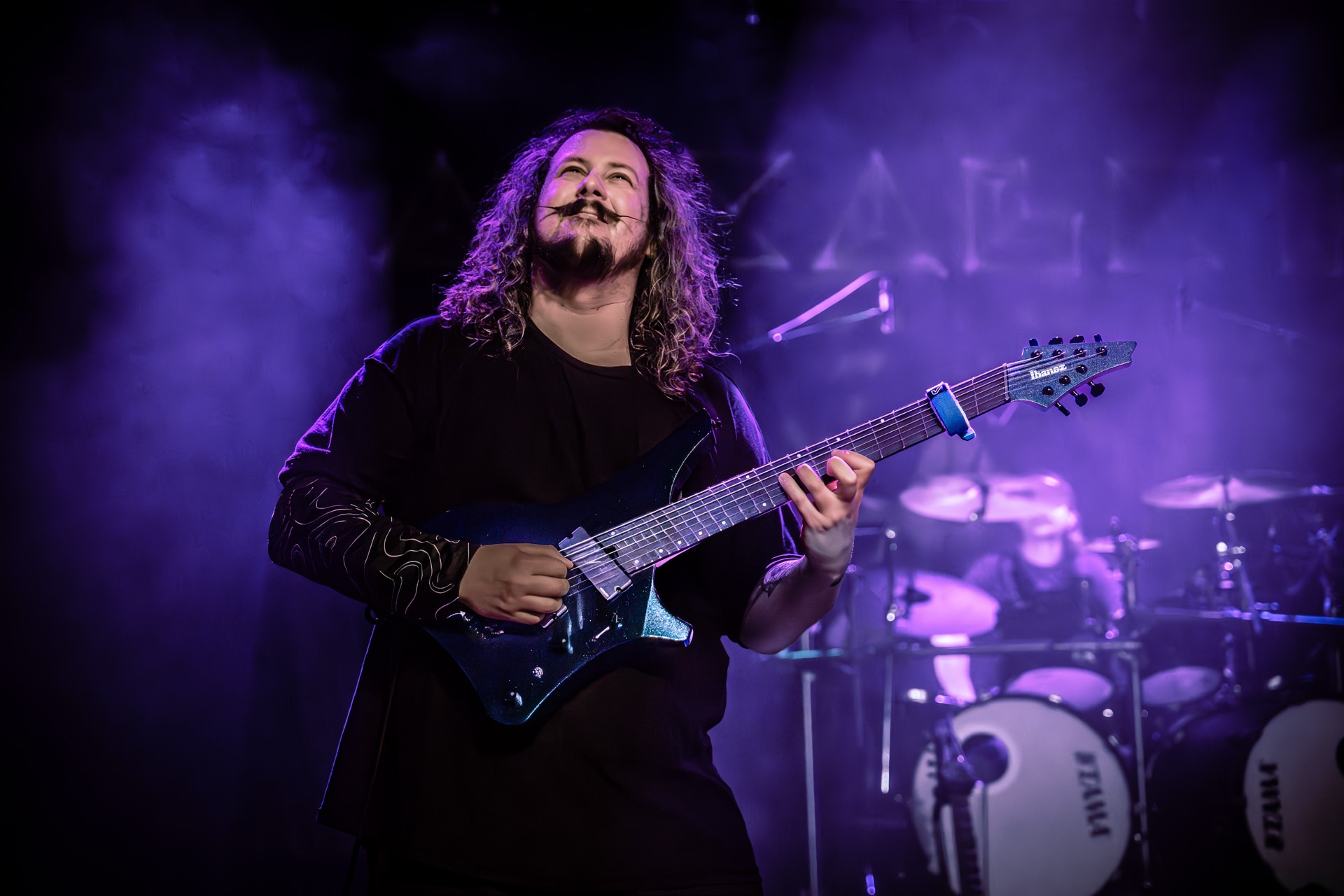 Justin Hombach performing sweep picking